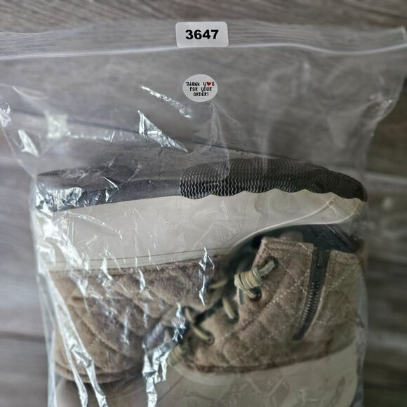 Sperry Womens 8.5M WOOL Duck Boots Beige Cream Quilted Upper Rubber Sole - Picture 14 of 14